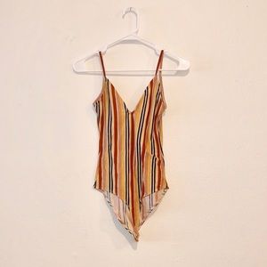 Striped one piece bodysuit